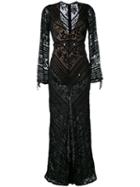 For Love And Lemons - Lace And Mirrors Dress - Women - Silk/rayon - S, Black, Silk/rayon