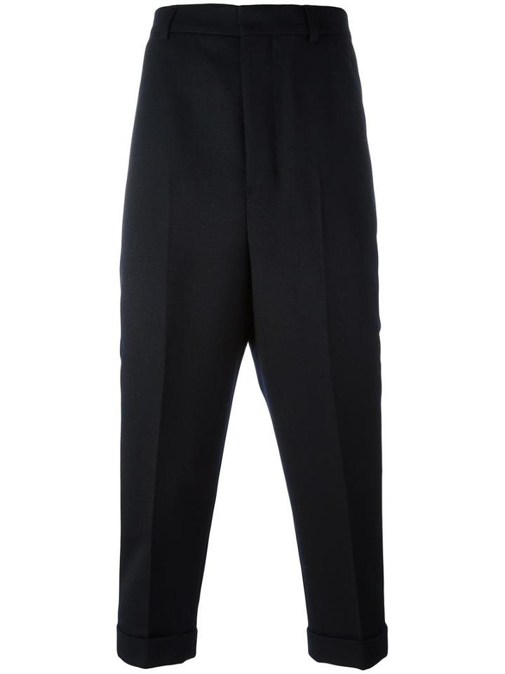 Ami Alexandre Mattiussi Oversized Carrot Fit Trousers, Men's, Size: 34, Black, Wool/polyester