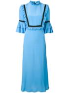Vivetta - Ruffled Detailing Midi Dress - Women - Viscose - 42, Blue, Viscose