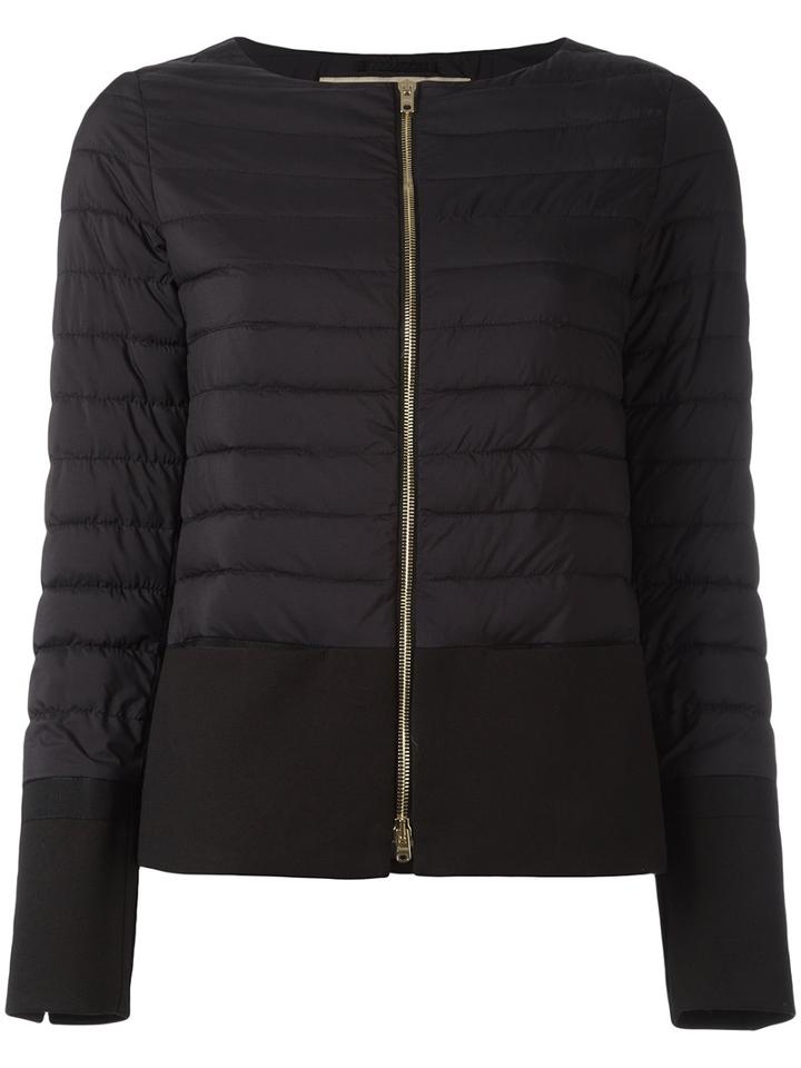 Herno Collarless Puffer Jacket, Women's, Size: 44, Black, Cotton/polyamide/polyurethane/acetate