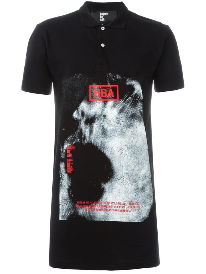Hood By Air 'world Tour' Polo Shirt, Men's, Size: Large, Black, Cotton