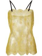 Philosophy Di Lorenzo Serafini Spaghetti Straps Lace Blouse, Women's, Size: 40, Yellow/orange, Polyamide