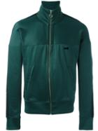 Ami Alexandre Mattiussi Zipped Contrast Band Track Jacket, Men's, Size: Medium, Green, Cotton/polyester