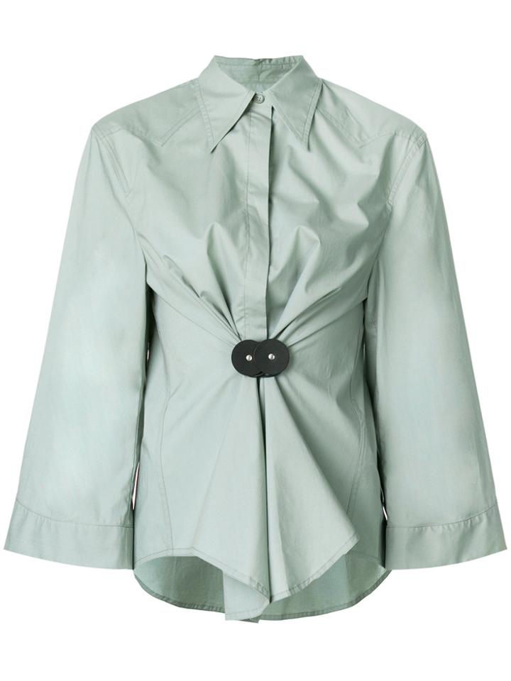 Mm6 Maison Margiela Ruched Waist Shirt - Green