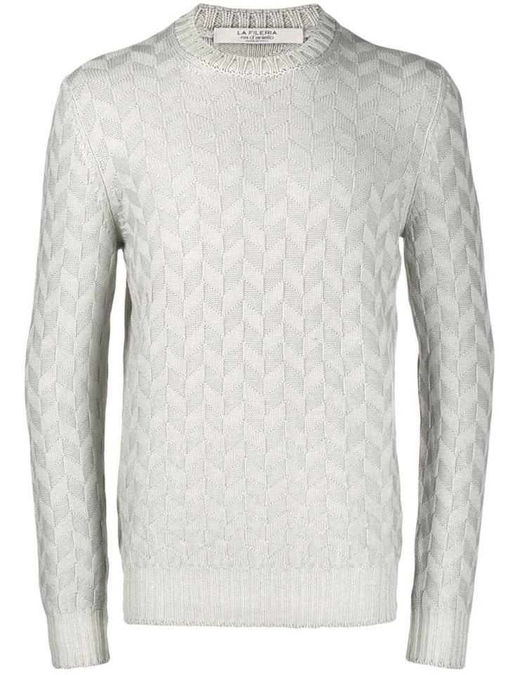 La Fileria For D'aniello Parallelogram Knit Jumper - Grey