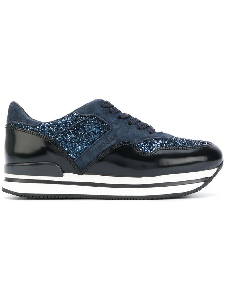 Hogan Glitter Effect Sneakers - Blue