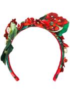 Dolce & Gabbana Embellished Floral Hair Band - Red