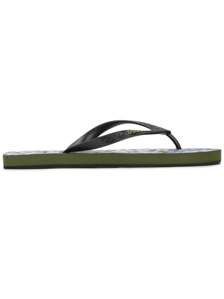 Dsquared2 Leopard Print Flip Flops - Blue