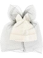 Federica Moretti Veil And Bow Beanie, Women's, White, Polyester/cotton