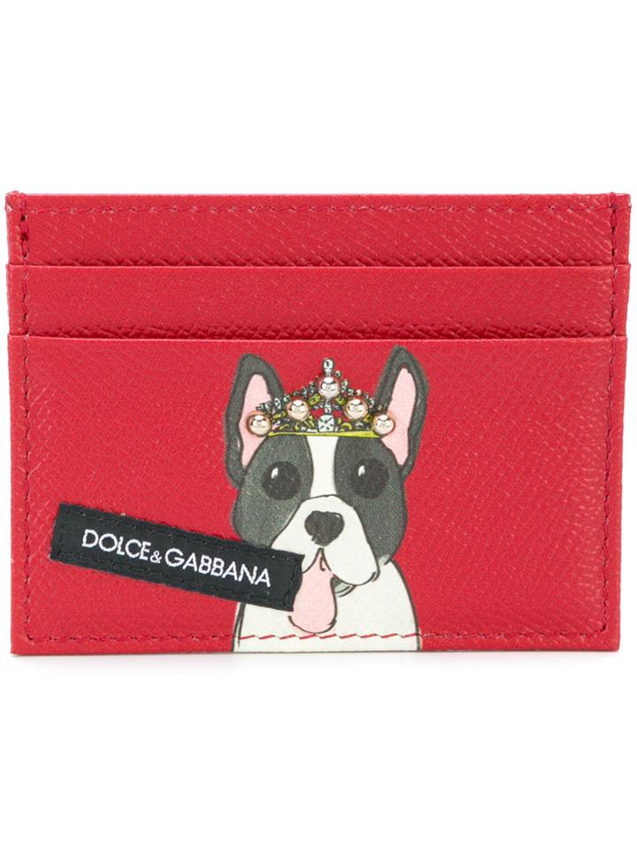 Dolce & Gabbana Dog Print Cardholder - Red