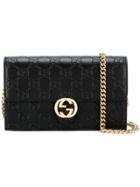 Gucci Signature Icon Chain Wallet - Black