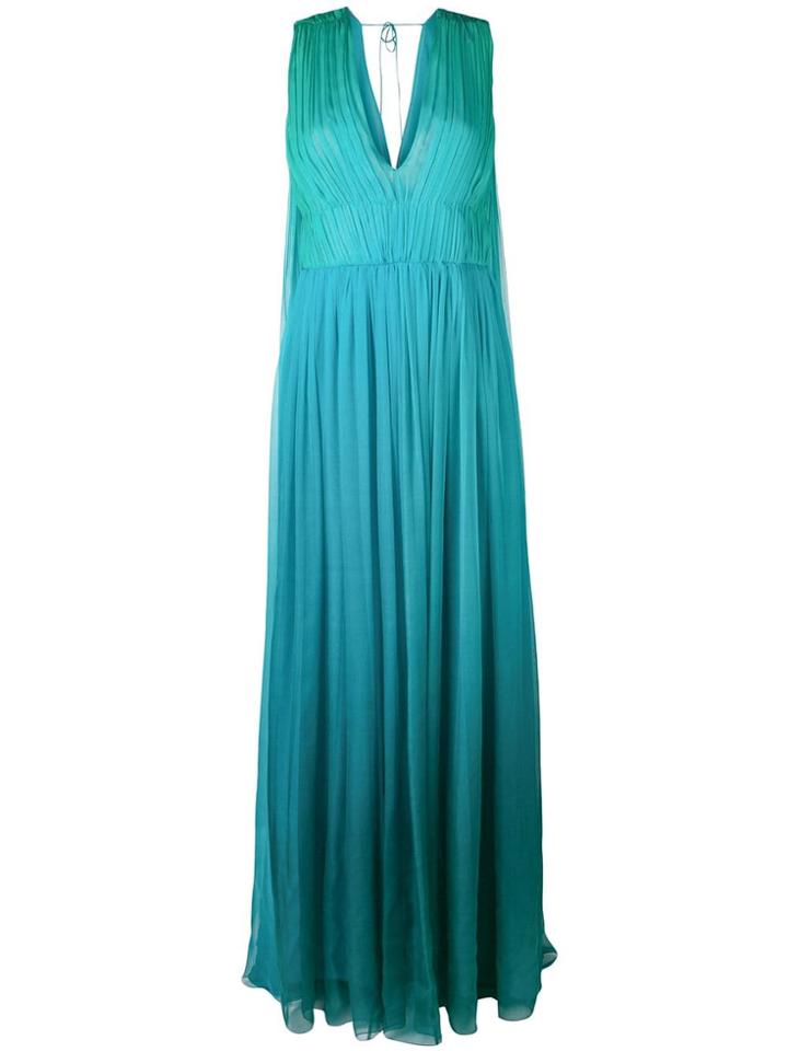 Alberta Ferretti Sleeveless Gathered Dress - Blue