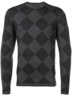 Emporio Armani Checked Sweater - Black