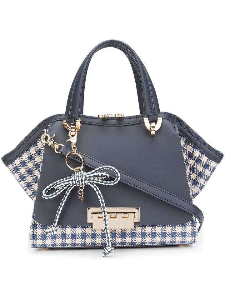 Zac Zac Posen Eartha Iconic Jumbo Double Handle, Blue, Calf Leather