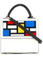 Les Petits Joueurs Lego Motif Tote, Women's, White, Leather/pvc