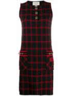 Gucci Sleeveless Checked Mini Dress - Black