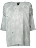 Avant Toi - Oversize Distressed Top - Women - Silk - L, Grey, Silk