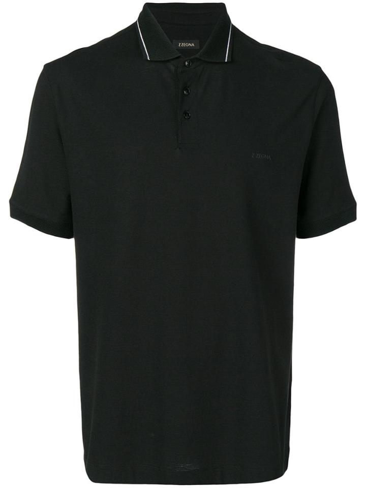 Z Zegna Shortsleeved Polo Shirt - Black