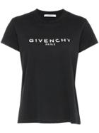 Givenchy Logo Motif Print Cotton Short Sleeve T Shirt - Black