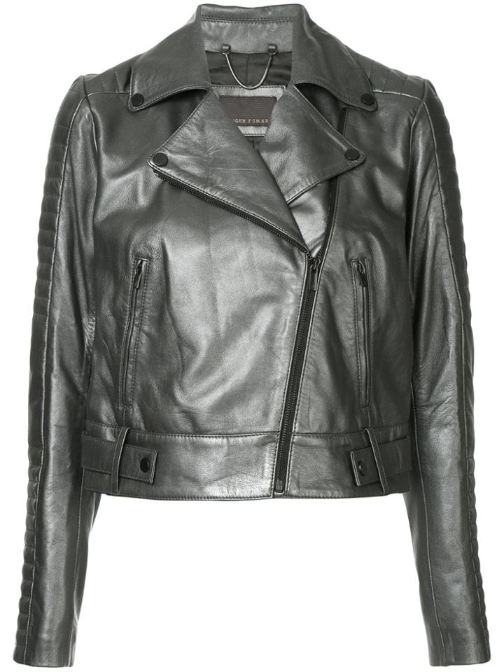 Ginger & Smart Cropped Biker Jacket - Black