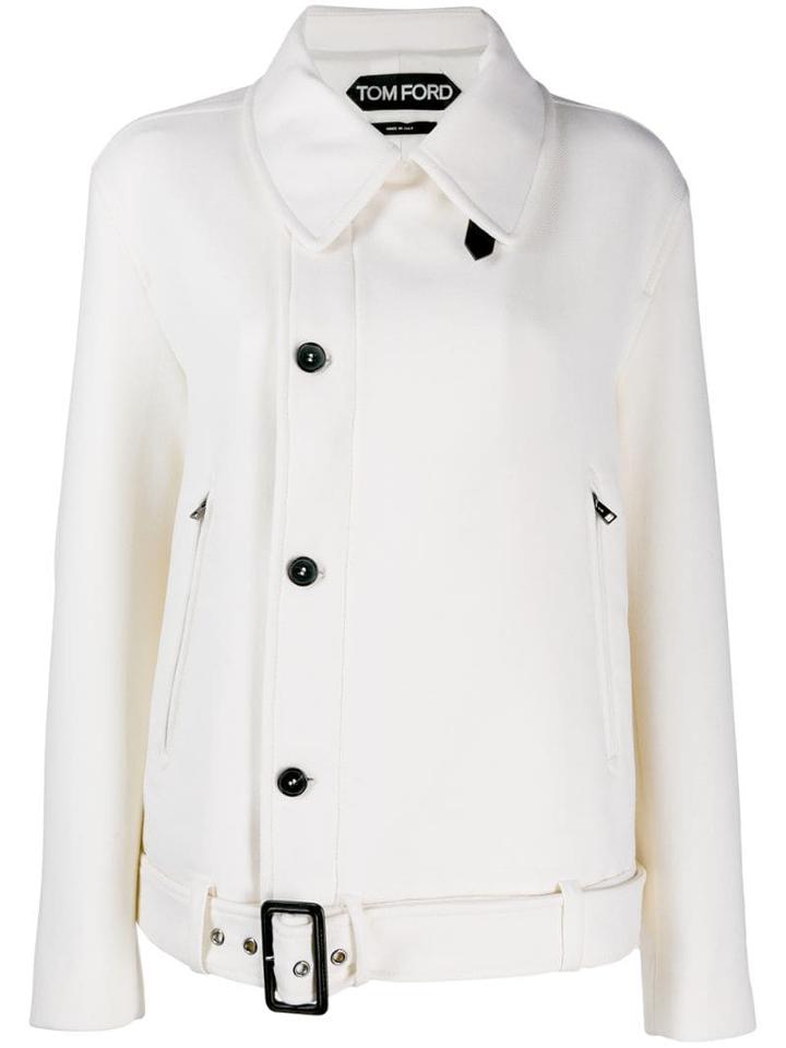 Tom Ford Belted Loose-fit Jacket - White