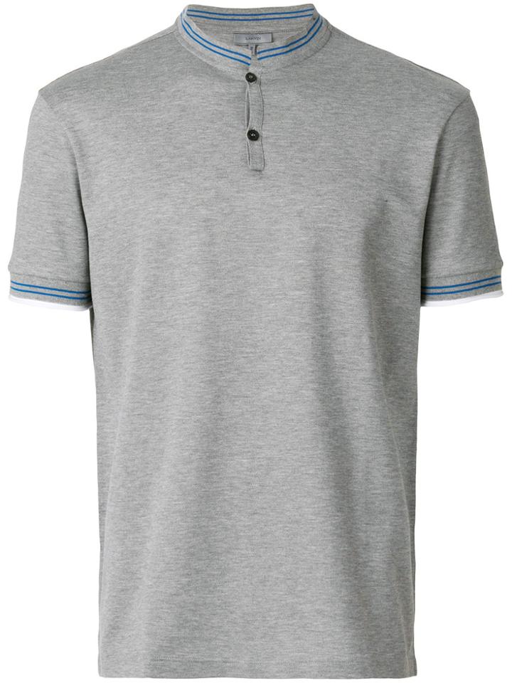 Lanvin Mandarin Collar Polo Shirt - Grey