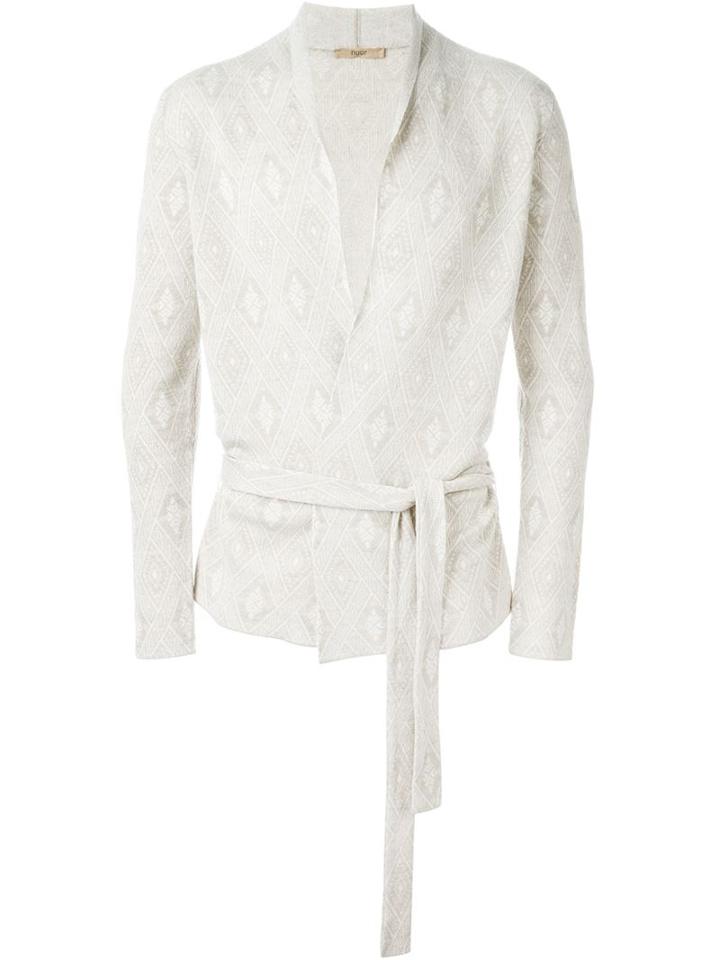 Nuur Jacquard Cardi-coat, Men's, Size: 50, Nude/neutrals, Cotton/linen/flax/nylon