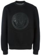 Versace Medusa Logo Sweatshirt, Men's, Size: Xl, Black, Viscose/cotton/spandex/elastane/lamb Skin