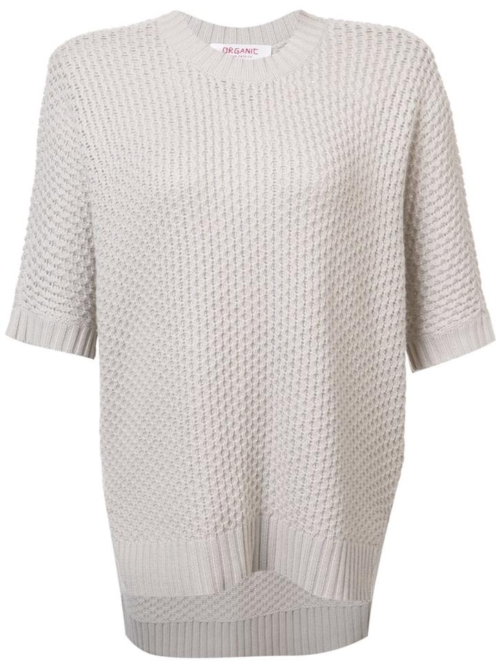 Organic By John Patrick Shortsleeved Knit Blouse, Women's, Size: Medium, Nude/neutrals, Cashmere/merino