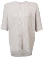 Organic By John Patrick Shortsleeved Knit Blouse, Women's, Size: Medium, Nude/neutrals, Cashmere/merino