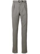 Prada Check Belted Trousers - Grey