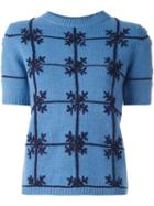 P.a.r.o.s.h. Shortsleeved Knit Top, Women's, Size: Large, Blue, Wool/polyamide