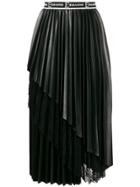 Ermanno Ermanno Tiered Lace Pleated Skirt - Black