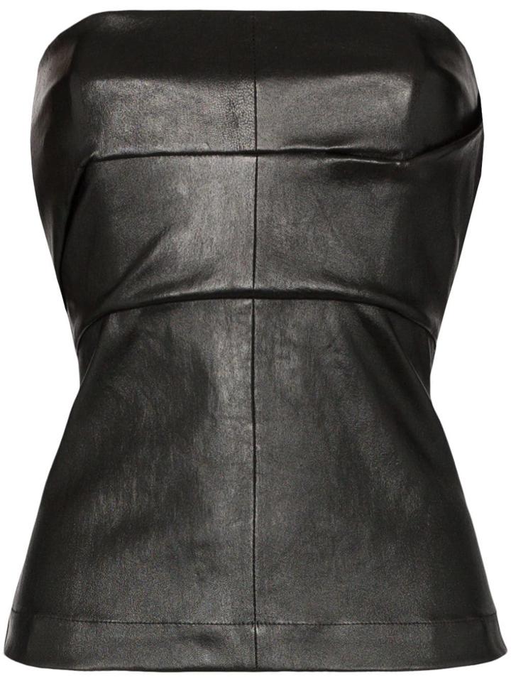 Rick Owens Leather Corset Bustier - Black