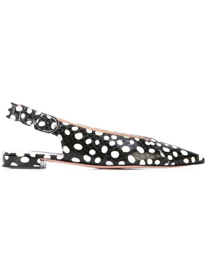 Stuart Weitzman Adela Slingback Ballerina Shoes - Black