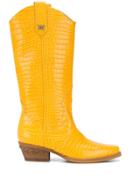 Sam Edelman Crocodile Embossed Cowboy Boots - Yellow