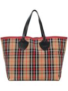 Burberry Xl Checked Tote - Nude & Neutrals