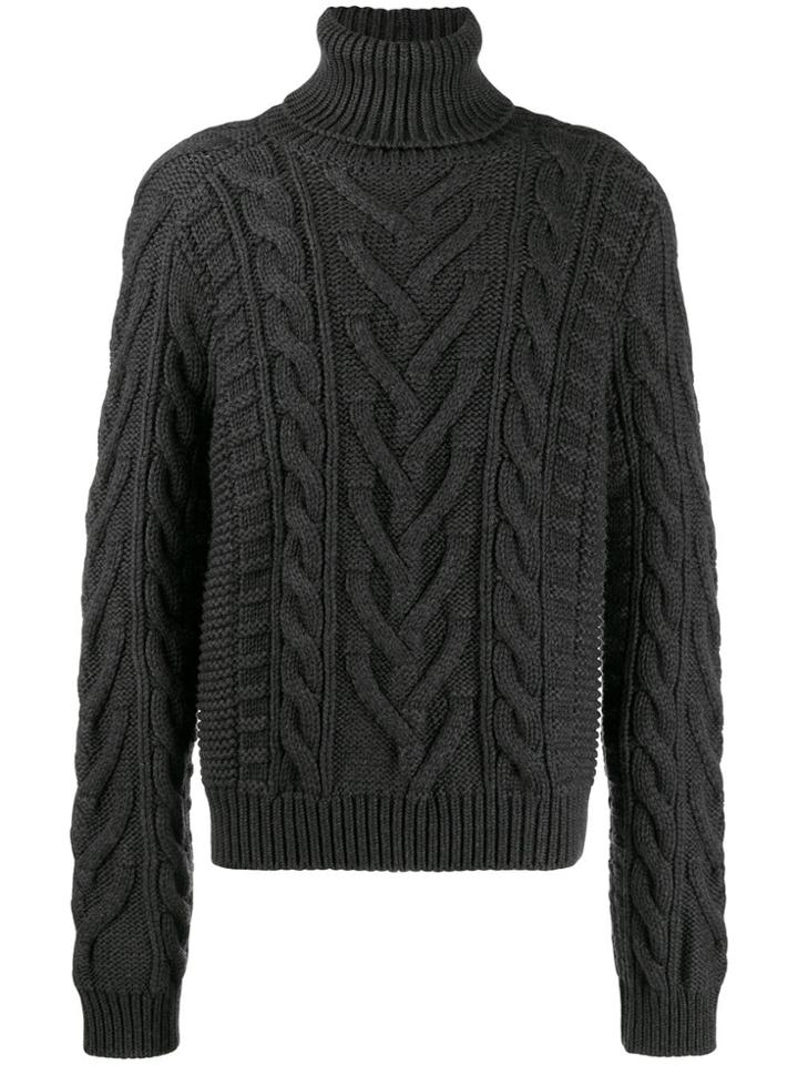 Dolce & Gabbana Cable-knit Turtleneck Jumper - Grey