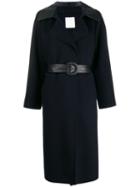 Sandro Paris Contrast Panel Belted Trenchcoat - Blue