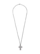 Gucci Silver Plated Square G Cross Necklace - Metallic