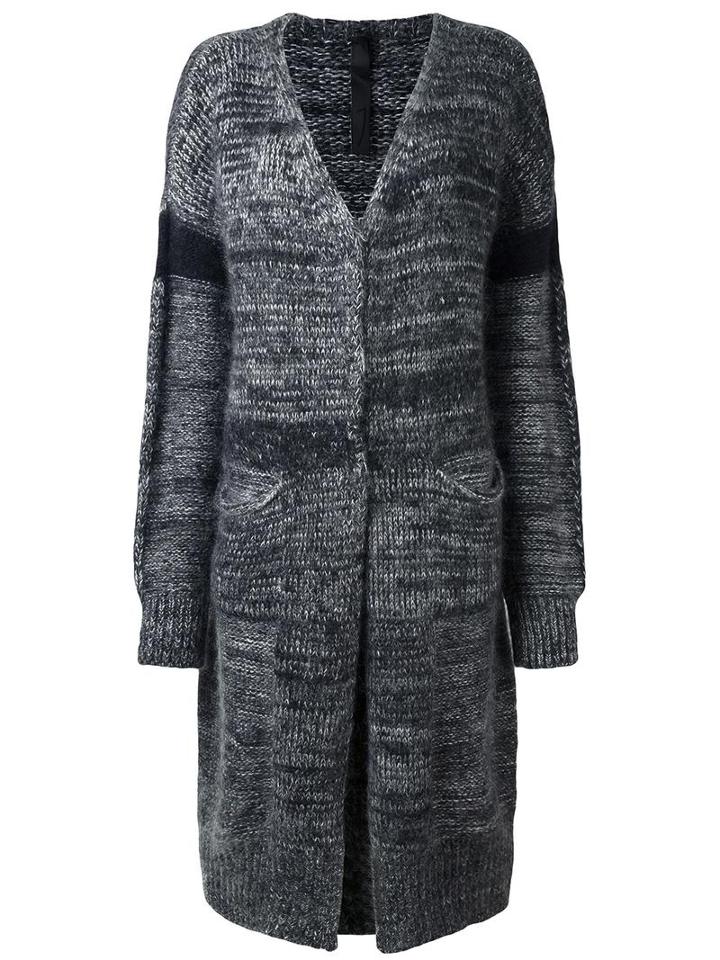 Ilaria Nistri Open Cardi-coat, Women's, Size: Small, Grey, Polyamide/mohair/alpaca/merino