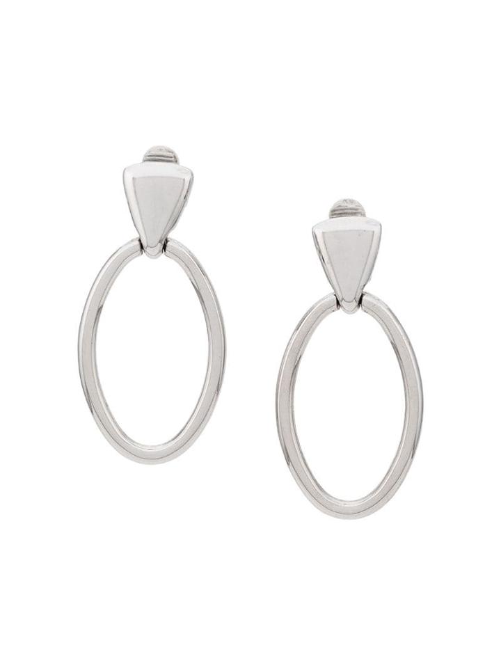 Monet Pre-owned 1980's Hoop Earrinngs - Silver