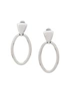 Monet Pre-owned 1980's Hoop Earrinngs - Silver