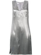 Narciso Rodriguez - Mercury Metallic Dress - Women - Silk - 46, Grey, Silk