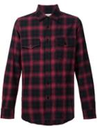 Saint Laurent Checked Shirt, Men's, Size: Small, Pink/purple, Cotton/spandex/elastane