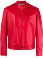 Maison Margiela Biker Jacket, Men's, Size: 50, Red, Lamb Skin/viscose