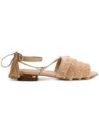 Michael Michael Kors Gallagher Fringed Sandals - Nude & Neutrals