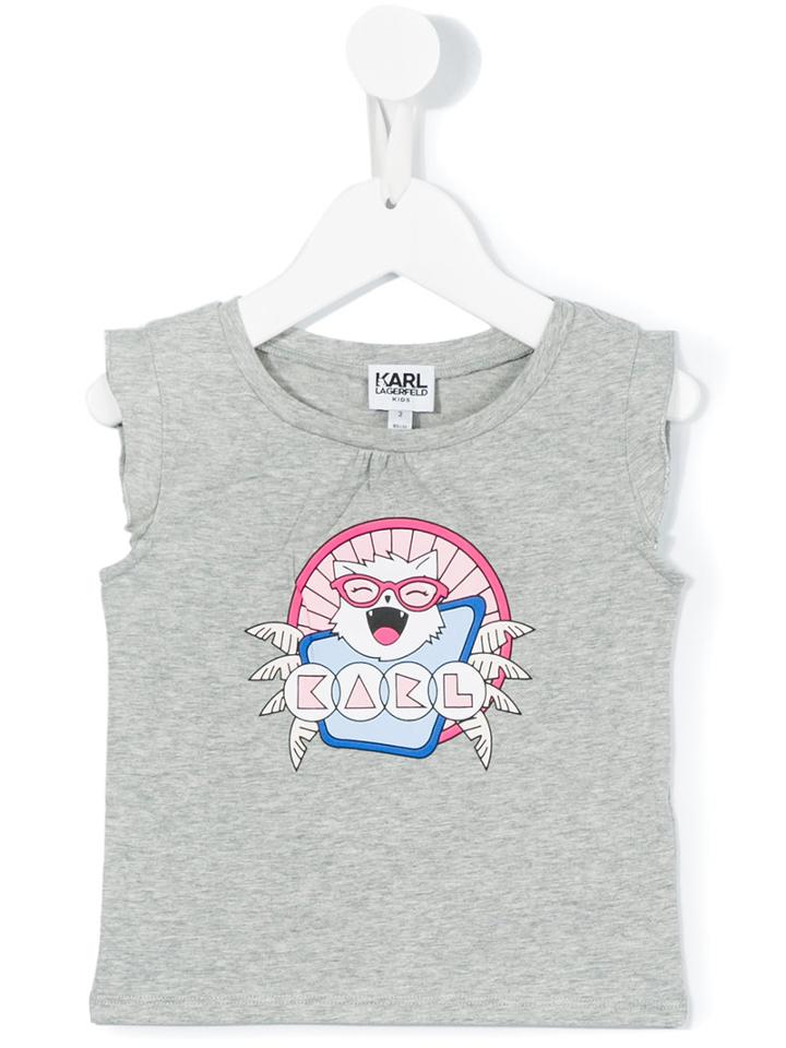 Karl Lagerfeld Kids - Printed T-shirt - Kids - Cotton/spandex/elastane - 24 Mth, Toddler Girl's, Grey