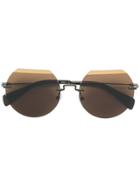 Yohji Yamamoto Round Frame Tinted Sunglasses - Brown