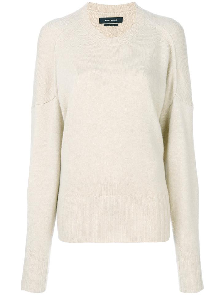 Isabel Marant - Knitted Jumper - Women - Cotton/polyamide/wool - 40, Nude/neutrals, Cotton/polyamide/wool